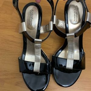 Black and gold wedges